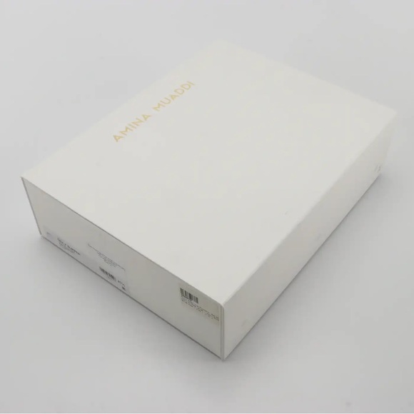 Amina Muaddi Giuly Platform Slipper Mules in Pink Shearling, New in Box - Picture 6 of 6